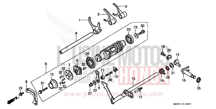 SHIFT DRUM/SHIFT FORK for VALKYRIE NOIR (NH1) from 1997