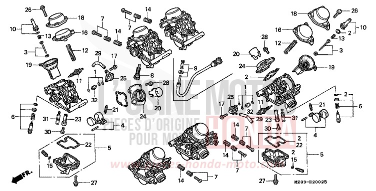 CARBURETOR (COMPONENT PARTS) for VALKYRIE NOIR (NH1) from 1997