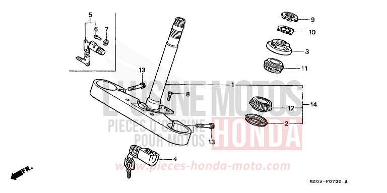 STEERING STEM for VALKYRIE NOIR (NH1) from 1997