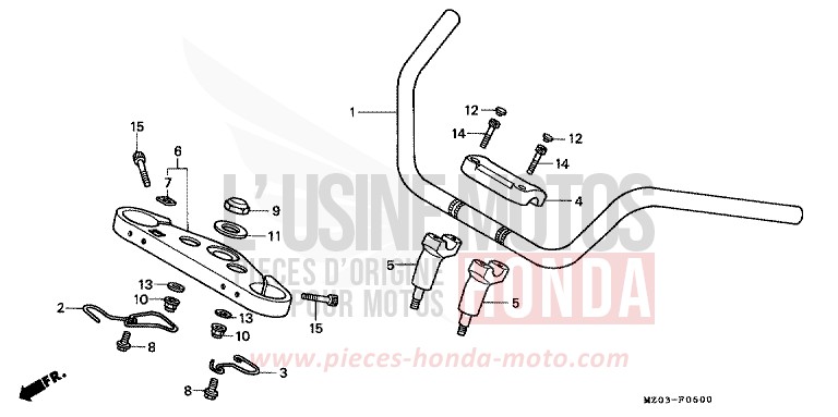 HANDLE PIPE/TOP BRIDGE for VALKYRIE PEARL CANYON COPPER (YR188B) from 1998