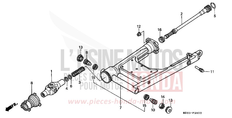 SWINGARM for VALKYRIE PEARL CANYON COPPER (YR188B) from 1998
