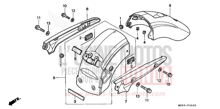 REAR FENDER/GRAB RAIL for VALKYRIE PEARL CANYON COPPER (YR188B) from 1998