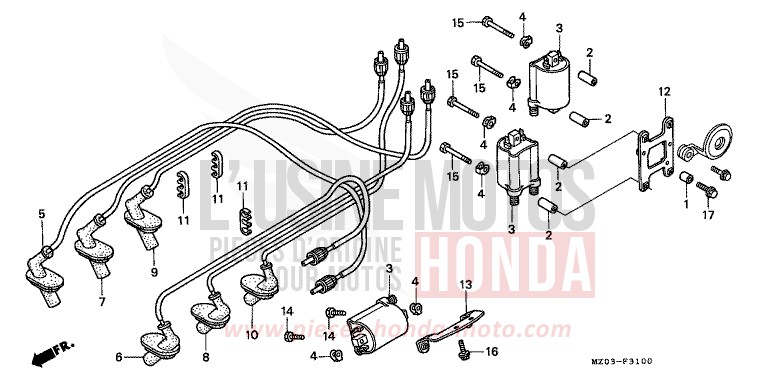 IGNITION COIL for VALKYRIE PEARL CANYON COPPER (YR188B) from 1998