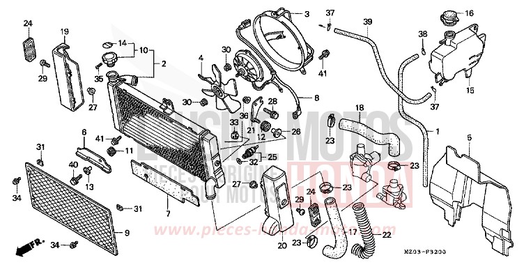 RADIATOR for VALKYRIE PEARL CANYON COPPER (YR188B) from 1998