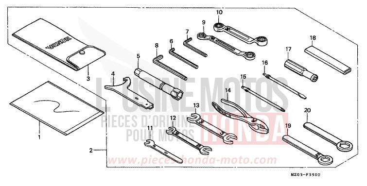 OUTILS (1) for VALKYRIE PEARL CANYON COPPER (YR188B) from 1998