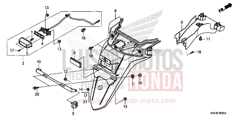 GARDE-BOUE ARRIERE (E/ED/F/FO/MA/U) for   from 