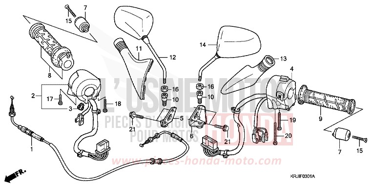 COMMUTATEUR/CABLE/MIROIR (FES1257/A7) (FES1507/A7) for S-Wing PEARL AMETHYST PURPLE (RP179) from 2007