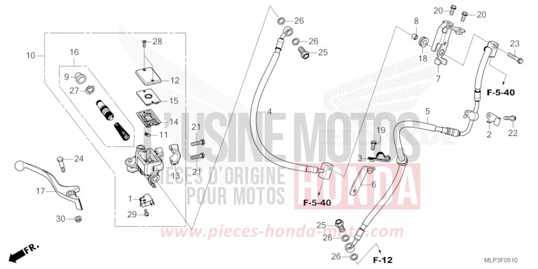 FRONT BRAKE MASTER CYLINDER for CL500A CANDY CARIBBEAN BLUE SEA (B189) from 2023