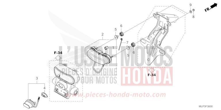 TAILLIGHT/LICENSE LIGHT for CL500A CANDY CARIBBEAN BLUE SEA (B189) from 2023