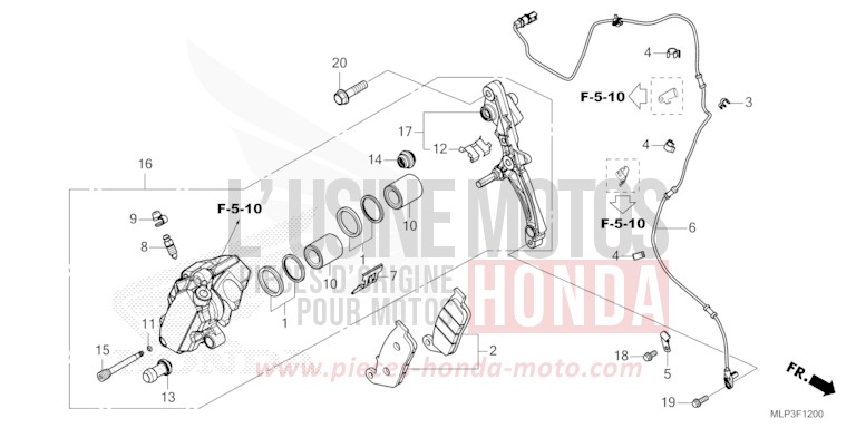 FRONT BRAKE CALIPER (CL500AP/R) for CL500A CANDY ENERGY ORANGE (YR249) from 2023