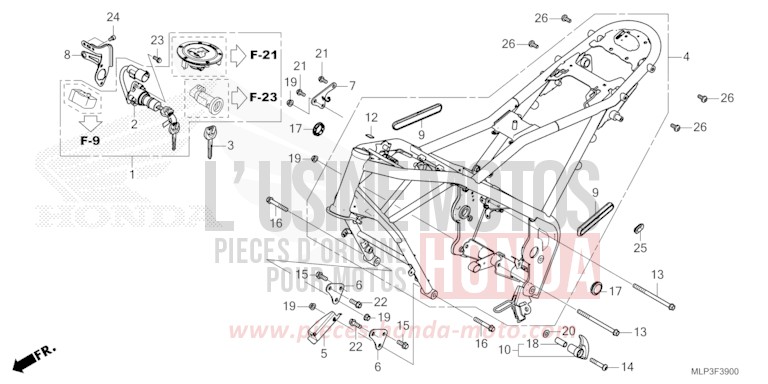FRAME BODY for CL500A CANDY ENERGY ORANGE (YR249) from 2023