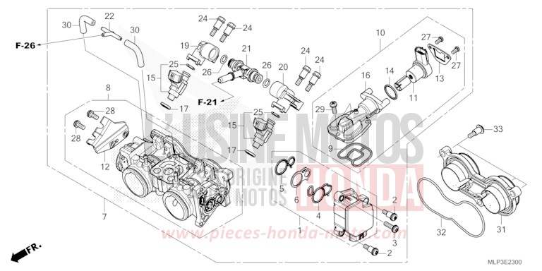 THROTTLE BODY for CL500A MAT GUNPOWDER BLACK METALLIC (NH436) from 2023