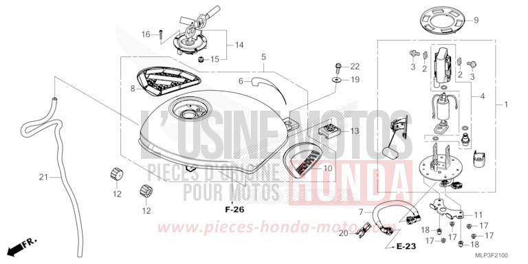 FUEL TANK/FUEL PUMP (CL500AP/R) for CL500A MAT LAUREL GREEN METALLIC (G207) from 2023