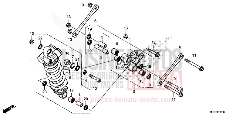 REAR CUSHION (CBR1000ST) for CBR1000ST MAT PEARL MORION BLACK (NHC33) from 2020