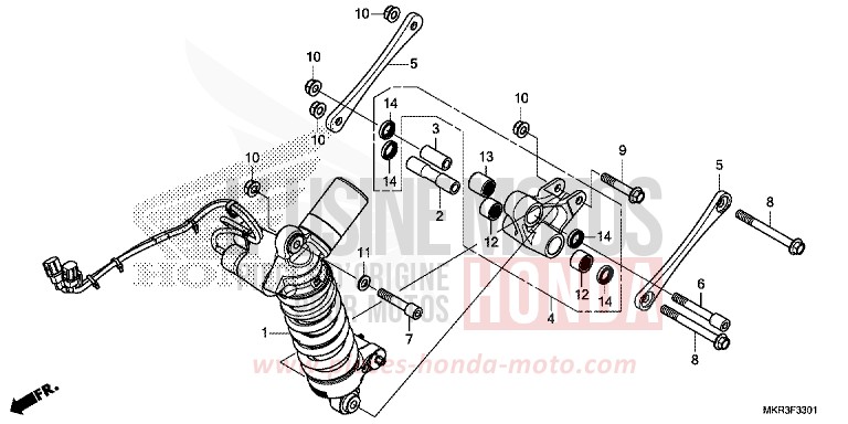 REAR CUSHION (CBR1000SP) for CBR1000SP GRAND PRIX RED (R380) from 2022