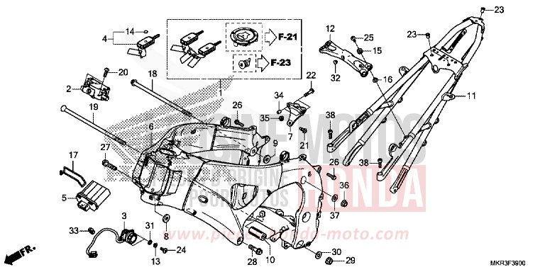 FRAME BODY for CBR1000SP GRAND PRIX RED (R380) from 2022