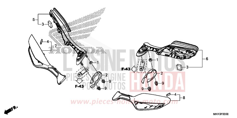 MIRROR for CBR1000SP PEARL GLARE WHITE (NHB53) from 2022