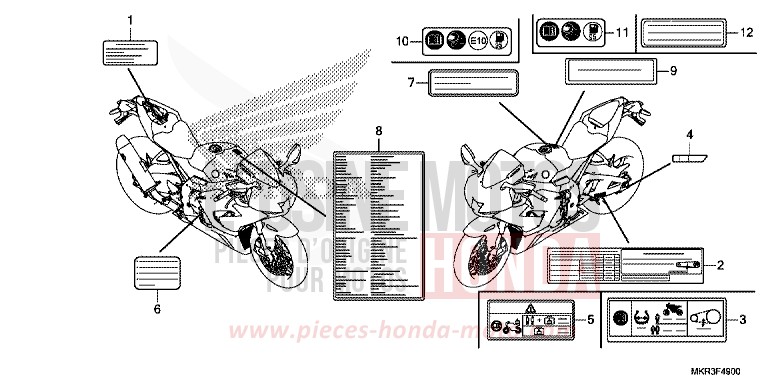 CAUTION LABEL for CBR1000SP MAT PEARL MORION BLACK (NHC33) from 2022