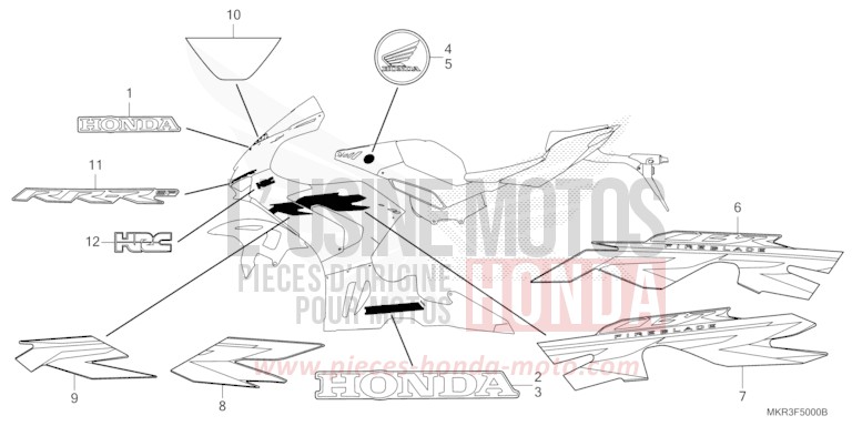 MARK/STRIPE (1) for CBR1000SP MAT PEARL MORION BLACK (NHC33) from 2022