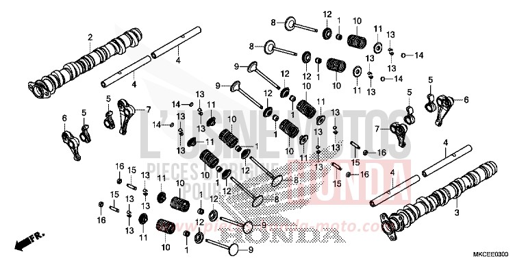 CAMSHAFT/VALVE for GL1800 CANDY ARDENT RED (R367B) from 2019
