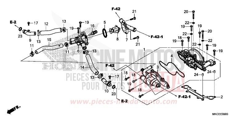 WATER PUMP for GL1800 CANDY ARDENT RED (R367B) from 2019