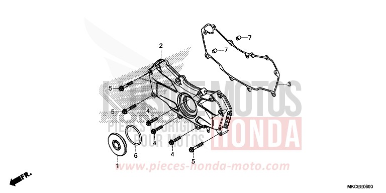 FRONT ENGINE COVER for GL1800 PEARL HAWKSEYE BLUE (PB409) from 2019