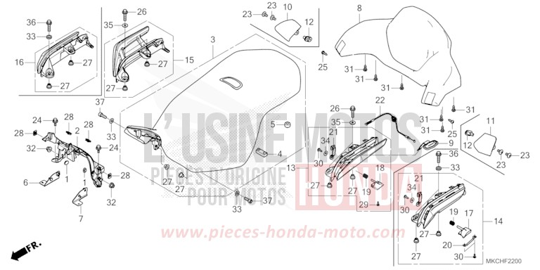 SEAT for GL1800 PEAL DEEP MUD GRAY (NHC47B) from 2021