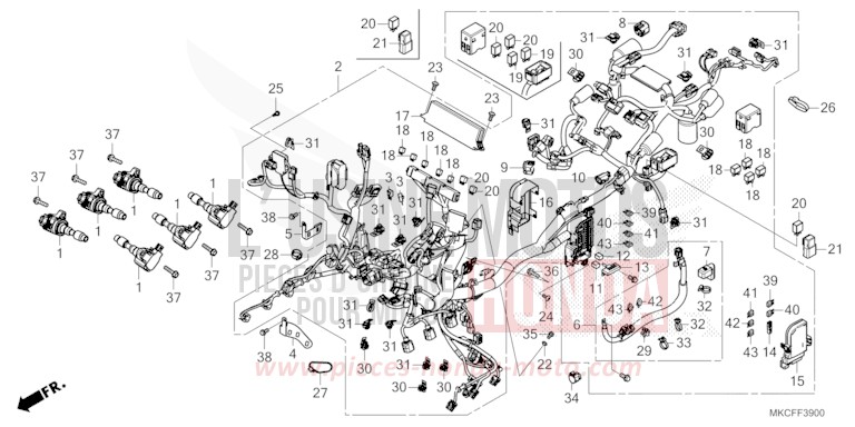 WIRE HARNESS for GL1800 GLINT WAVE BLUE METALLIC (B197H) from 2022