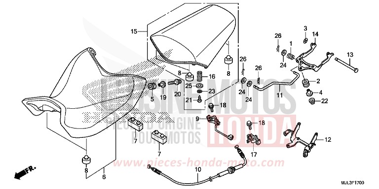 SELLA per NC750XD CANDY ARCADIAN RED (R305) del 2014