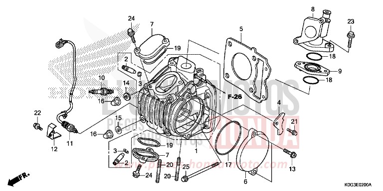 CYLINDER HEAD for C125A PEARL NEBULA RED (R376) from 2019