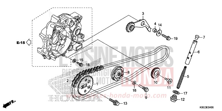 CAM CHAIN/TENSIONER for C125A PEARL NEBULA RED (R376) from 2019