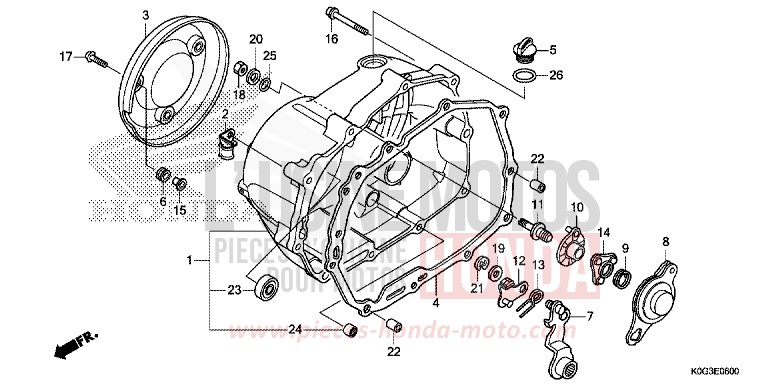 RIGHT CRANKCASE COVER for C125A PEARL NEBULA RED (R376) from 2019