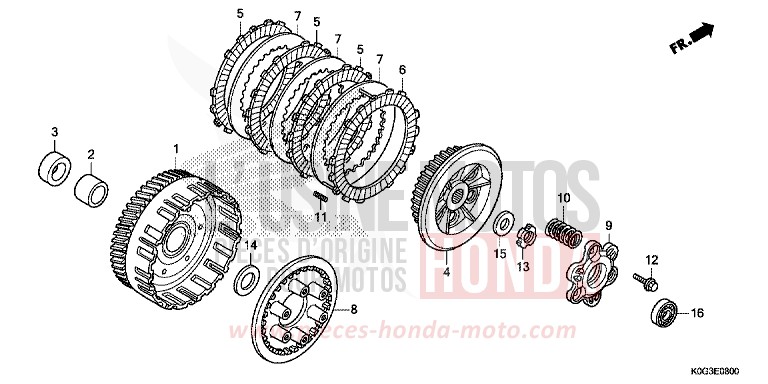 CLUTCH for C125A PEARL NEBULA RED (R376) from 2019