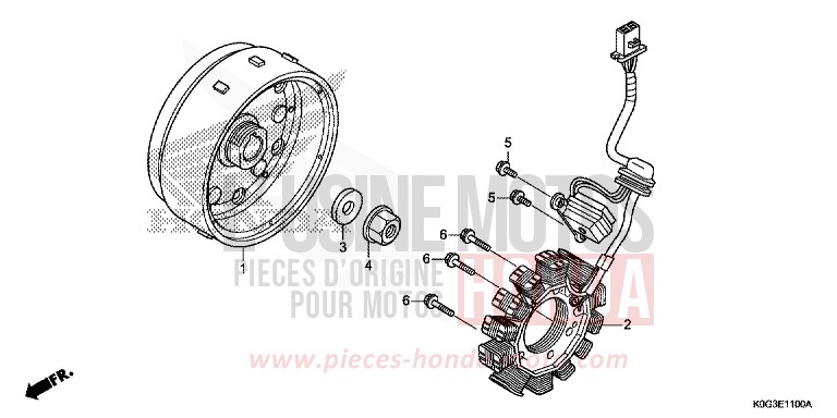 GENERATORE per C125A PEARL NEBULA RED (R376) del 2019