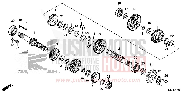 TRASMISSIONE per C125A PEARL NEBULA RED (R376) del 2019