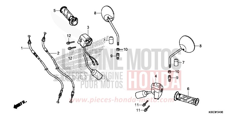 SWITCH/CABLE/MIRROR for C125A PEARL NEBULA RED (R376) from 2019