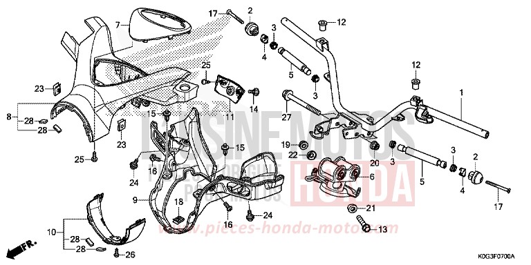 HANDLE PIPE/HANDLE COVER for C125A PEARL NEBULA RED (R376) from 2019