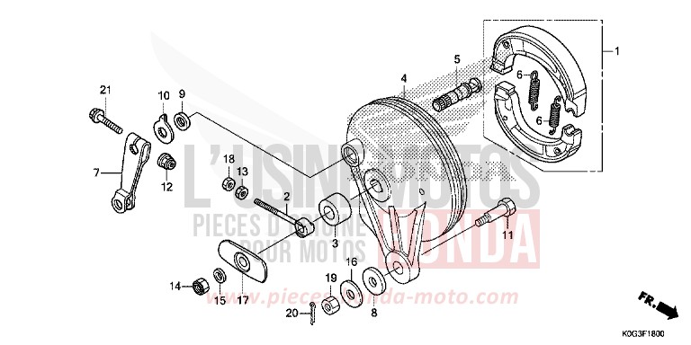 REAR BRAKE PANEL for C125A PEARL NEBULA RED (R376) from 2019