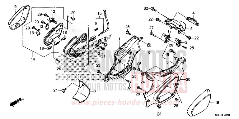 BODY COVER for C125A PEARL NEBULA RED (R376) from 2019