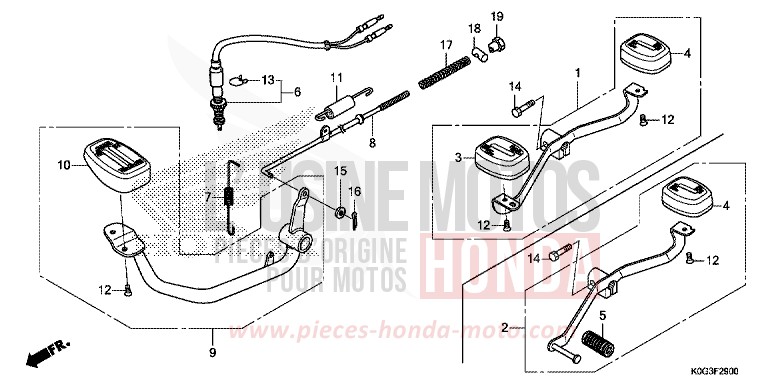 PEDAL for C125A PEARL NEBULA RED (R376) from 2019