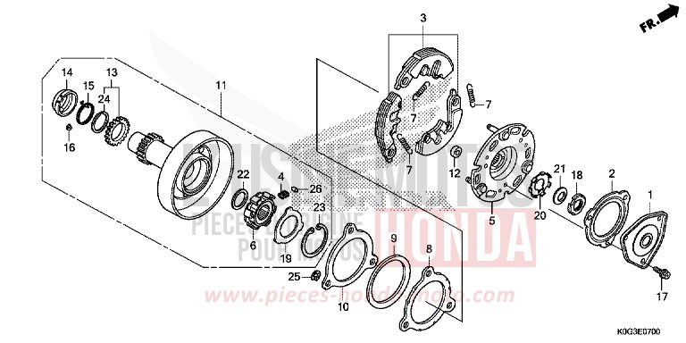 ONE WAY CLUTCH for C125A PEARL NILTAVA BLUE (PB415) from 2019