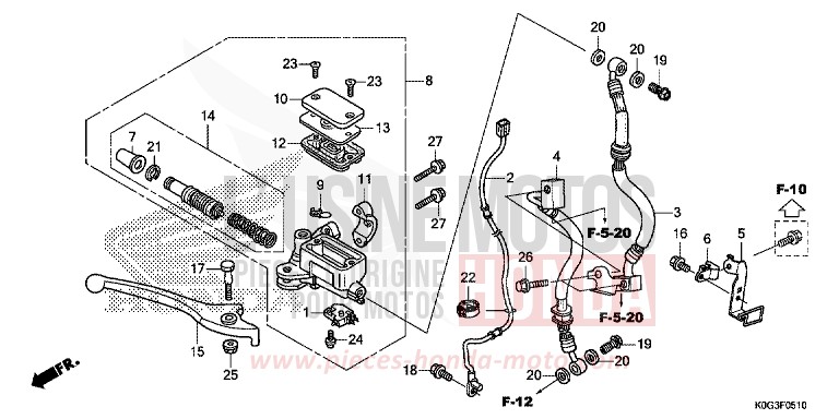 FRONT BRAKE MASTER CYLINDER (C125A) for C125A PEARL NILTAVA BLUE (PB415) from 2019