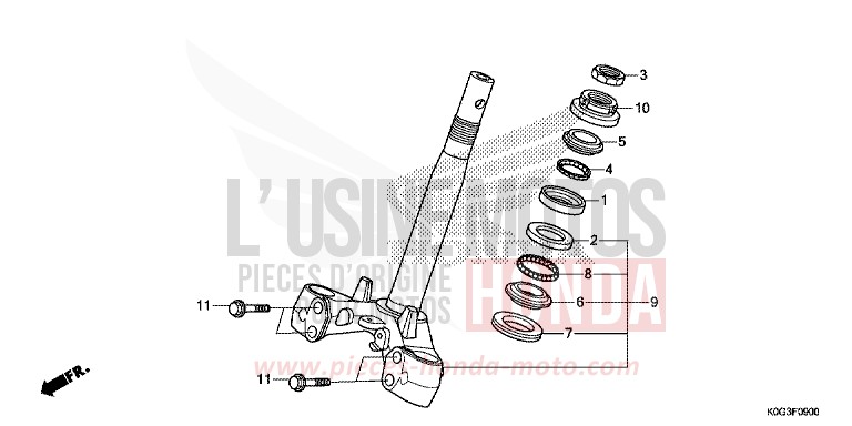 STEERING STEM for C125A PEARL NILTAVA BLUE (PB415) from 2019