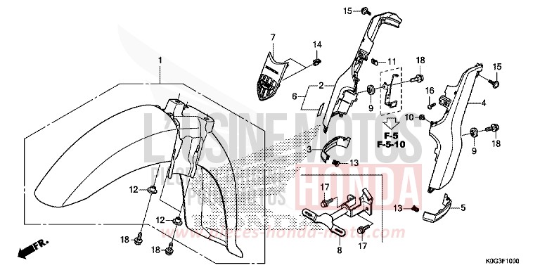 FRONT FENDER/FRONT FORK COVER for C125A PEARL NILTAVA BLUE (PB415) from 2019