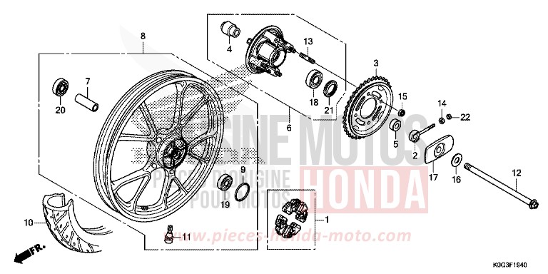 REAR WHEEL for C125A PEARL NILTAVA BLUE (PB415) from 2019
