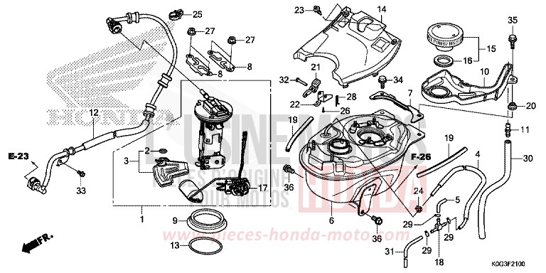 FUEL TANK/FUEL PUMP for C125A PEARL NILTAVA BLUE (PB415) from 2019