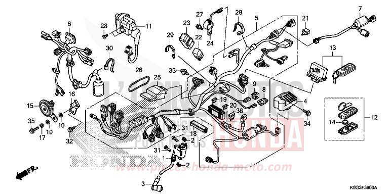 WIRE HARNESS for C125A PEARL NILTAVA BLUE (PB415) from 2019