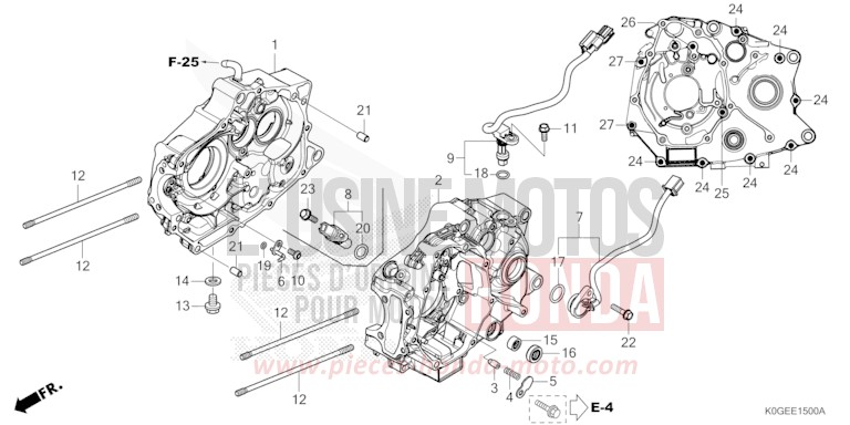 CRANKCASE for C125A PEARL CADET GRAY (NHB95) from 2022