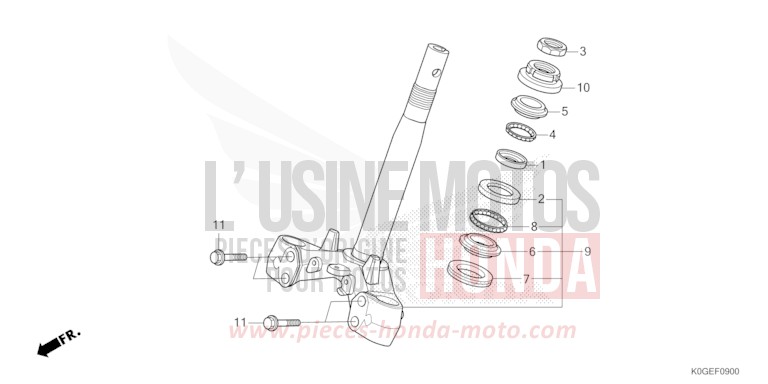 STEERING STEM for C125A PEARL CADET GRAY (NHB95) from 2022