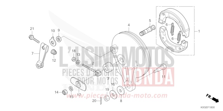 REAR BRAKE PANEL for C125A PEARL CADET GRAY (NHB95) from 2022
